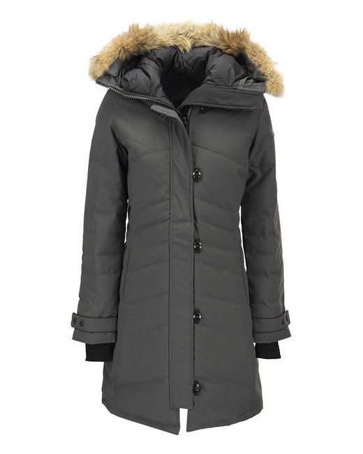 Canada Goose Lorette - Parka With Hood And Fur Coat in Graphite (Gray) |  Lyst