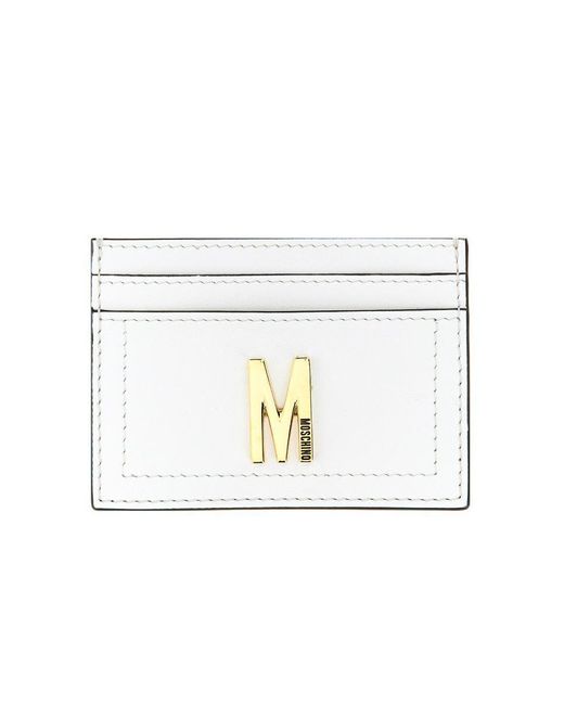 Moschino White Leather Card Holder