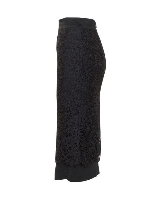 Anna Molinari Black Lace Skirt