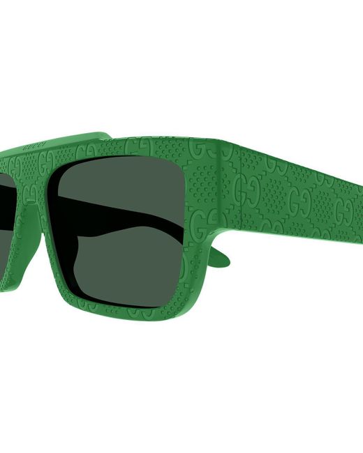 Gucci Green Gg1460S Linea Lettering Sunglasses
