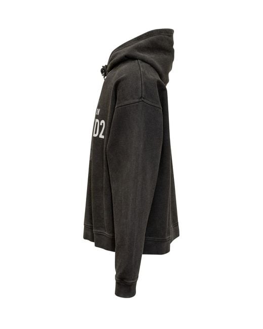 DSquared² Black Sweatshirt With Logo for men