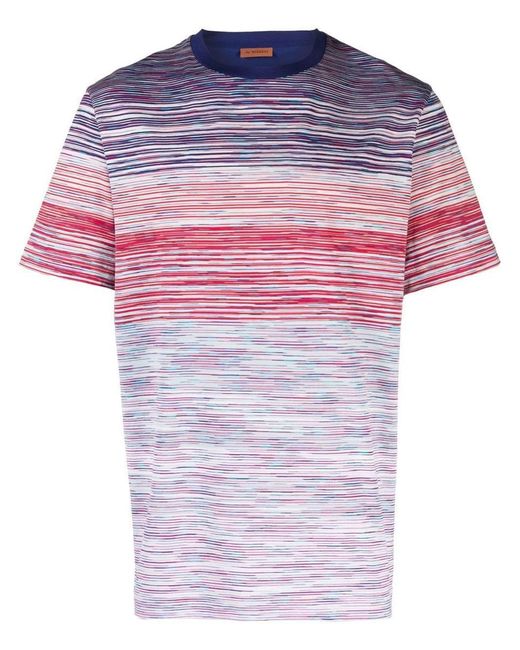 Missoni Pink Striped Cotton T-shirt for men