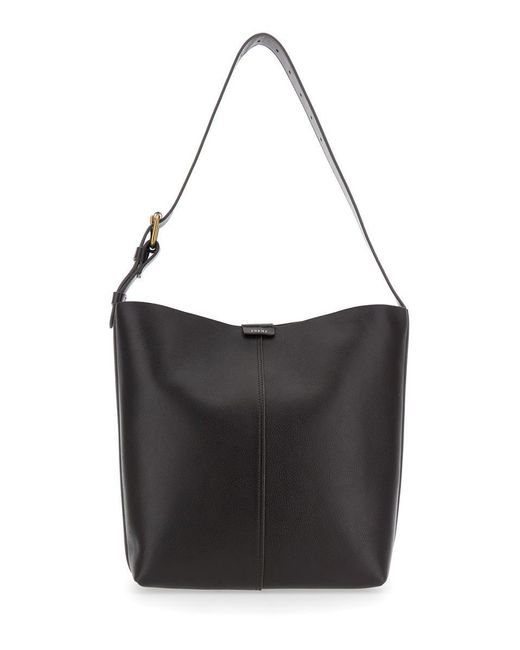Soeur Black 'Saudade' Shoulder Bag With Adjustable Strap And Logo Patch