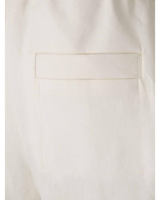 Zegna White Oasi Linen Bermuda Shorts for men
