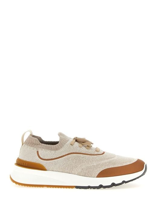 Brunello Cucinelli White 'Runners' Sneakers for men