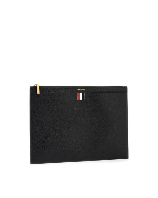 Thom Browne Black Leather Medium Document Holder for men