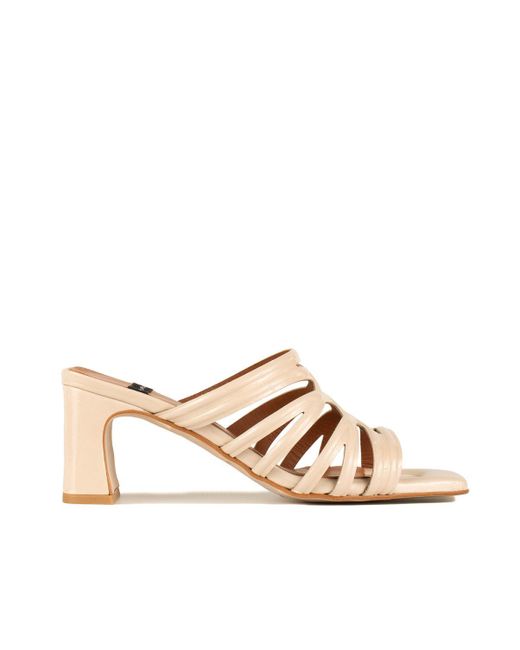 Angel Alarcon Natural Jeanne Shiny Leather Heeled Sandal