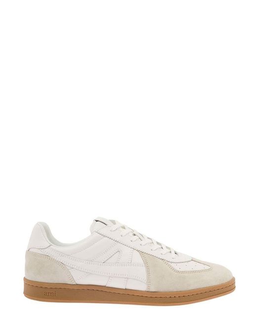 Ami Paris Low-top Sneakers With Suede Inserts And Contrasting Sole In ...