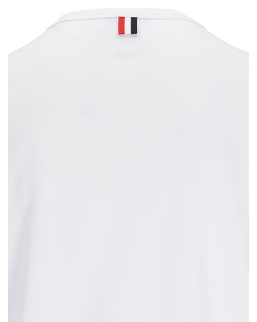 Thom Browne White Logo T-shirt for men