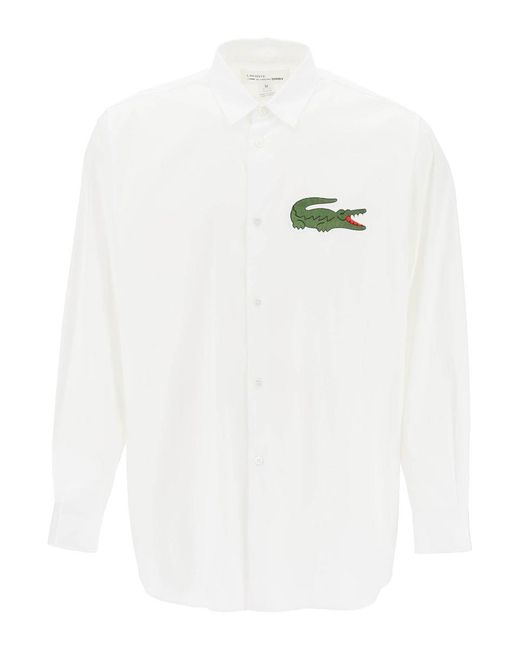 Comme des Garçons White X Lacoste Oversized Shirt With Maxi Patch for men