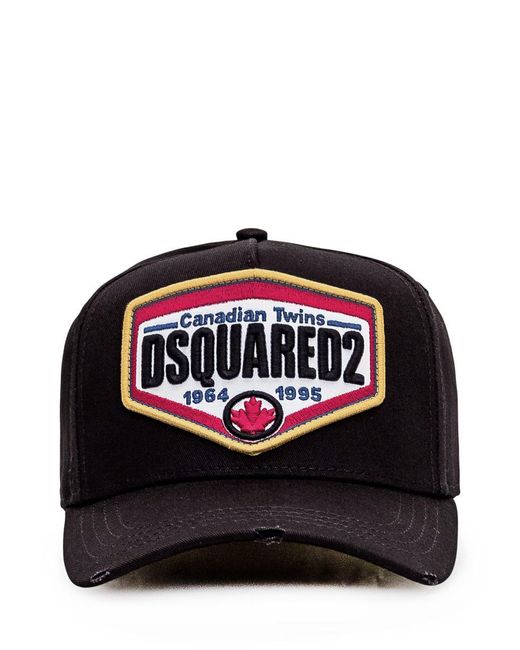 DSquared² Black Baseball Cap With Patch for men