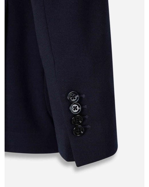Lardini Blue Straight Wool Blazer for men