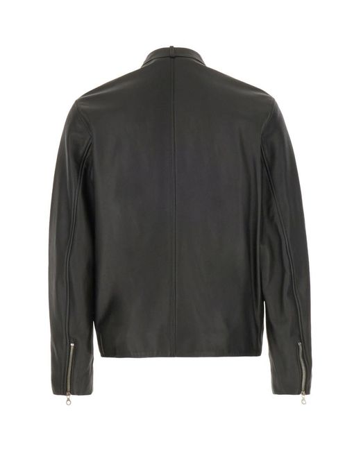 DIESEL Black Leather Jackets for men