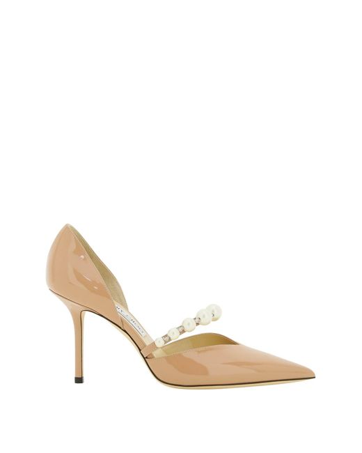 Jimmy Choo Leather Aurelie 85 Pumps With Pearls in Pink | Lyst