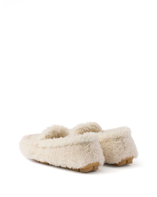 Prada Natural Shearling Driving Shoes