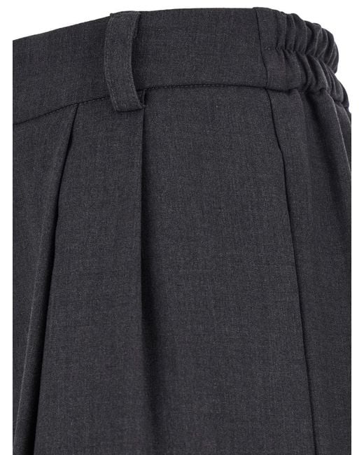Twinset Blue Palazzo Pants With Logo Plaque On The Rear And Pences