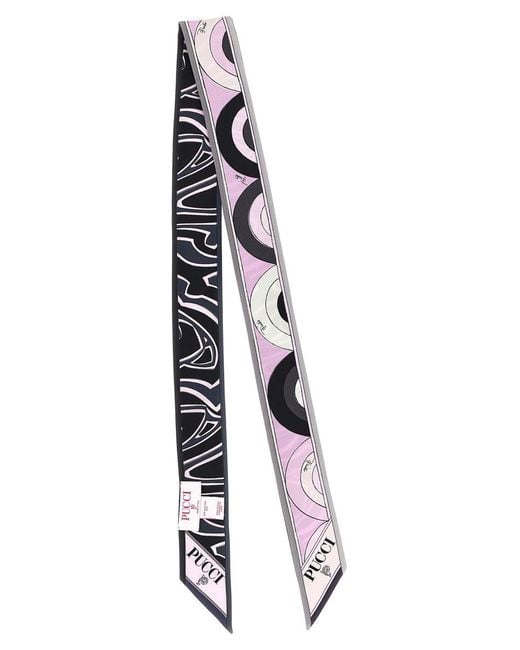 Emilio Pucci White Double Face Bandeau Scarves And Foulards