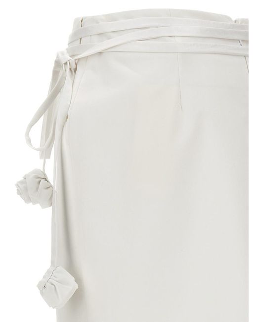 Magda Butrym White Floral Detail Midi Skirt
