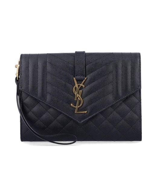 Saint Laurent Blue Envelope Flap Pouch