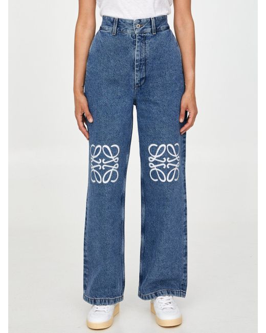 Loewe Denim Anagram baggy Jeans in Blue Lyst Canada