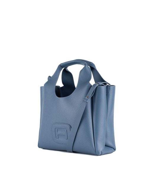 Hogan Blue H-Bag Small Leather Tote Bag