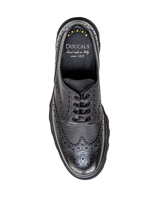 Doucal's Gray Derby Laces for men