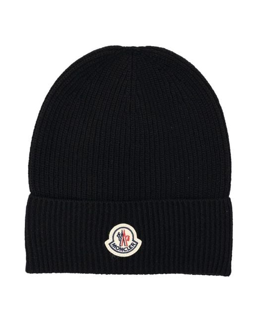 Moncler Black Wool And Cashmere Beanie for men