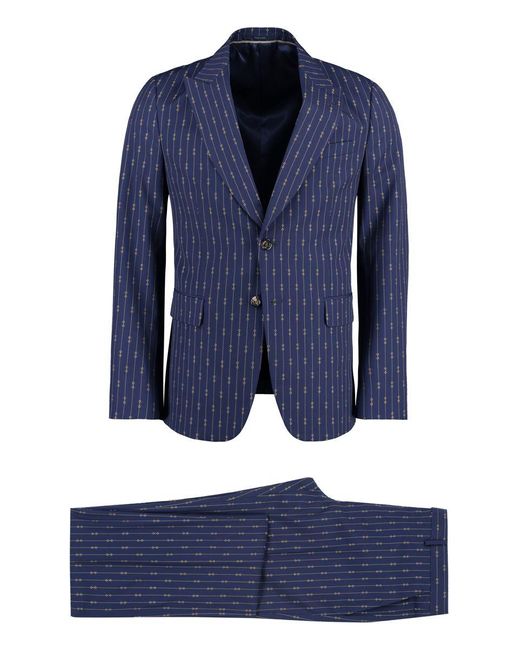 Gucci Blue Wool Two-piece Suit for men