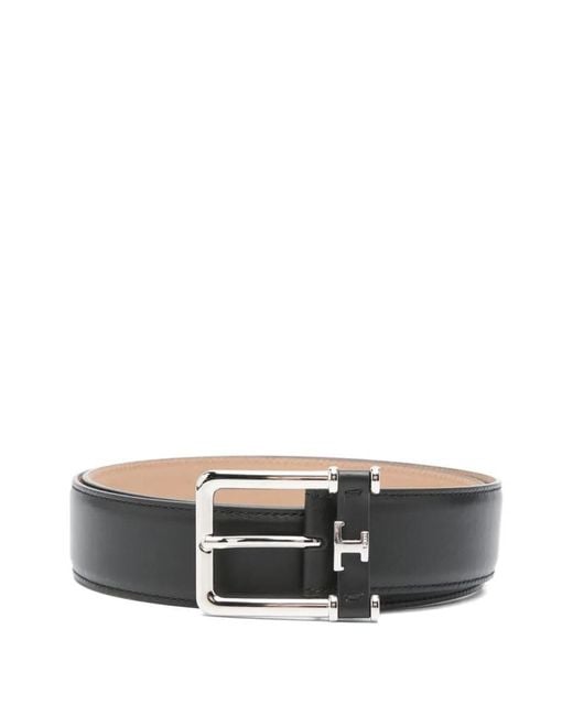 Tod's Gray Solid Buckle Belt for men