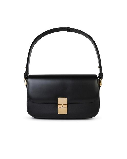 A.P.C. Black 'Grace Bguette' Smooth Leather Crossbody Bag