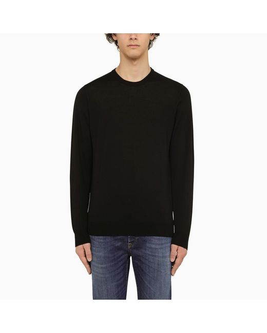 Drumohr Black Crewneck Sweater for men