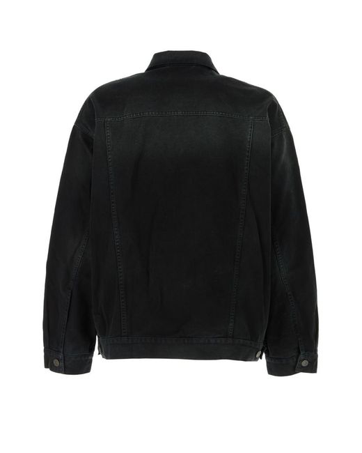 Balenciaga Black Denim Jacket With Size Stickers for men