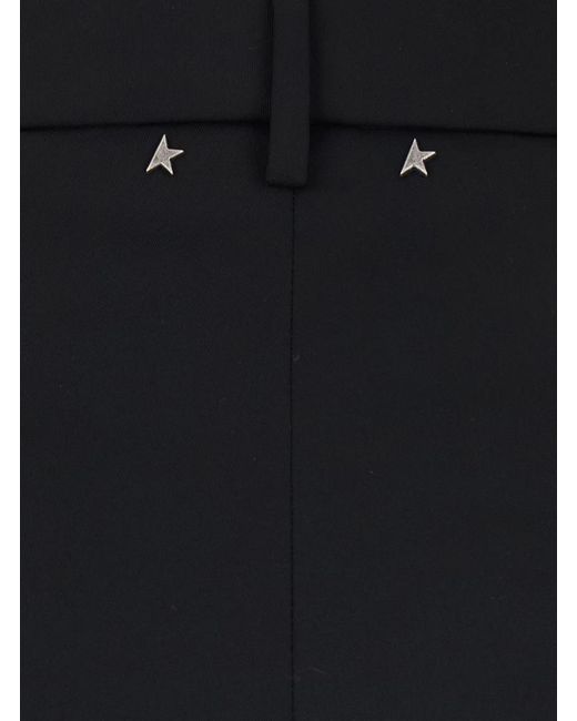 Golden Goose Deluxe Brand Black Trousers With Button Closure And Star Logo Detail On The Back for men