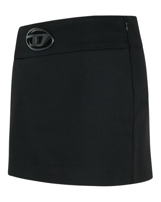 DIESEL Black 'Dixy' Polyester Blend Miniskirt