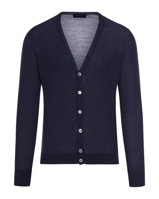 Nome Blue Cardigan Sweater for men