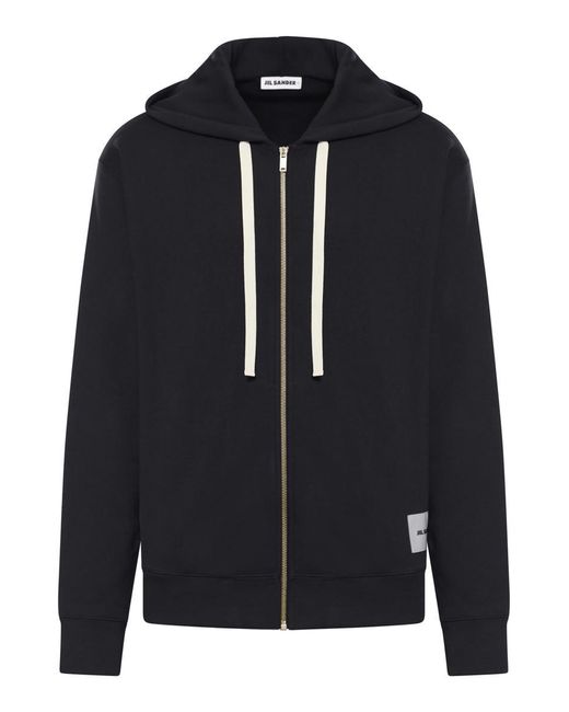 Jil Sander Blue Full Zip Sweatshirt for men