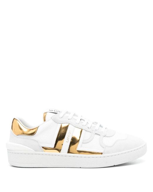 Lanvin White Clay Panalled Sneakers for men