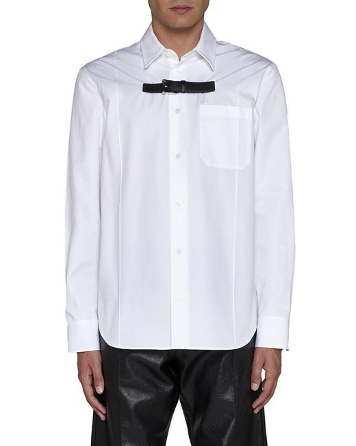 Versace White Leather Strap Shirt for men