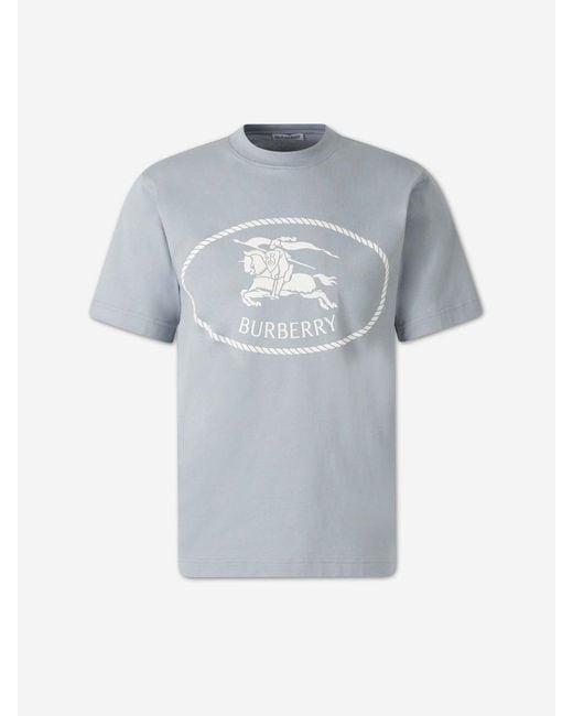 Burberry Blue Cotton T-shirt for men