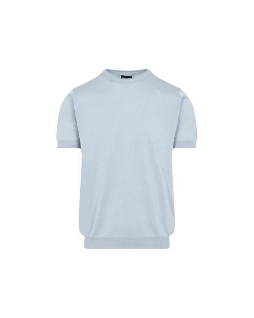 Giorgio Armani Blue Silk Sweater For Size Specific for men