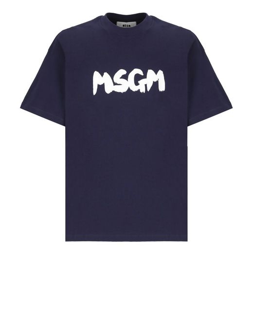 MSGM Blue T-Shirts And Polos for men