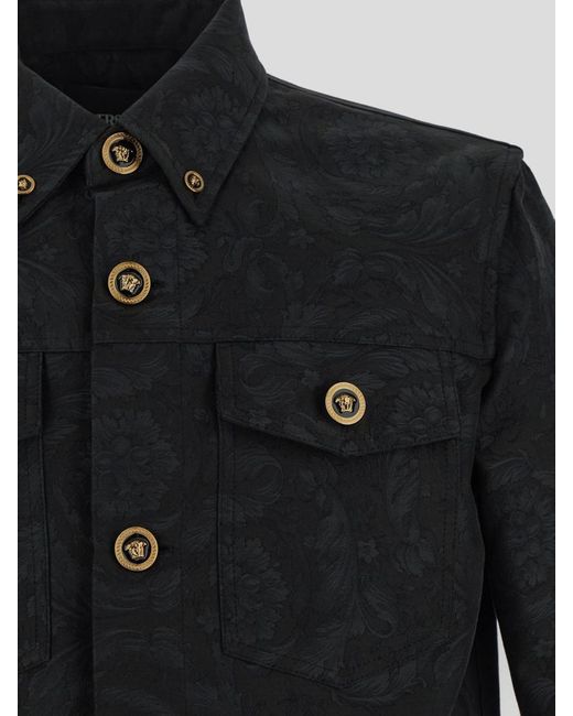 Versace Black Cotton Shirt for men