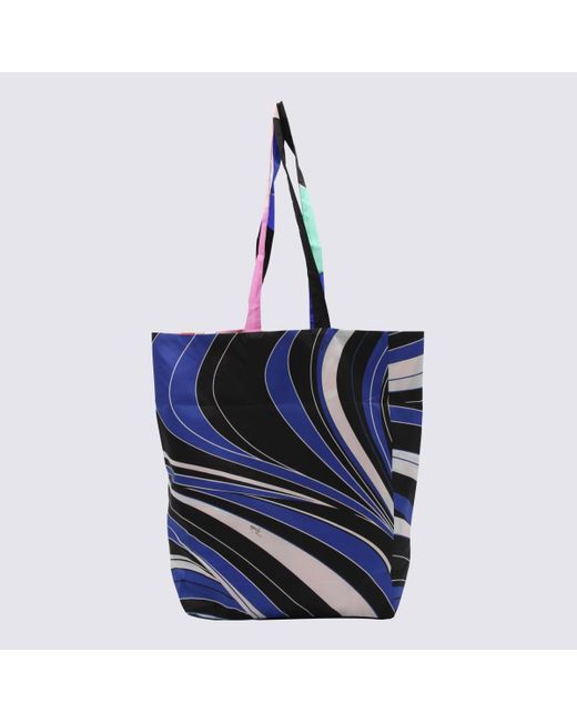 Emilio Pucci Multicolour Canvas Shoulder Bag in Blue | Lyst