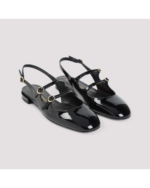 Stuart Weitzman Black Benni Patent Leather Ballerinas