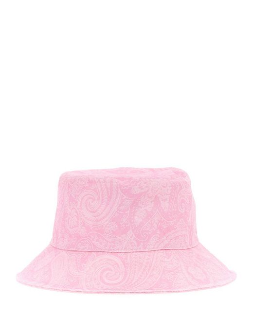 Etro Pink Bucket Hat Liquid Paisley