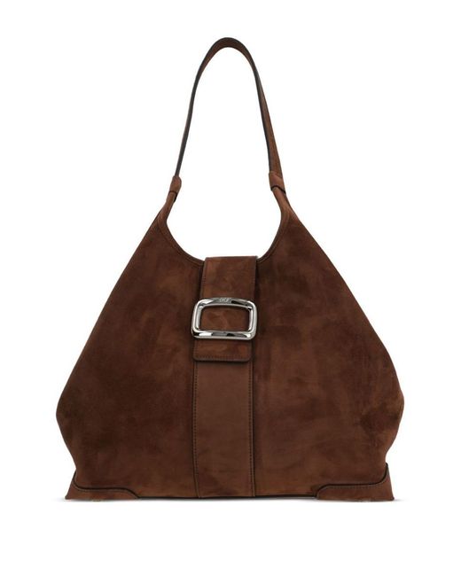 Roger Vivier Brown Grand Vivier Medium Leather Tote Bag