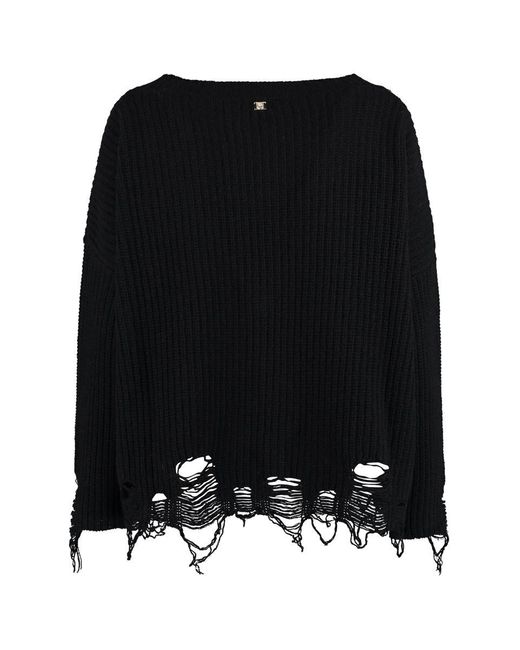 Pinko Black Ostrica Wool Pullover