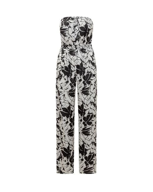 Michael Kors White Palm Tie Jumpsuit