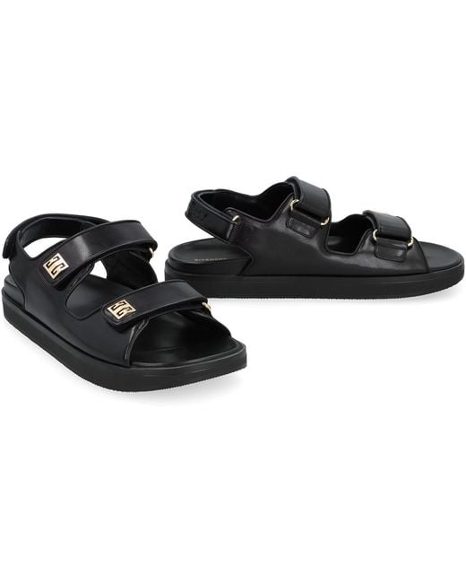 Givenchy Black 4g Leather Sandals