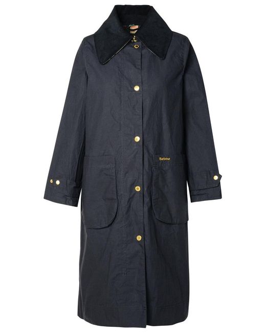 Barbour Blue 'Paxton' Cotton Trench Coat